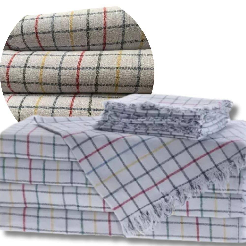 Kit com 10 Panos de Chão Algodão Malha Dupla 43x68cm - Alta Absorção e Durabilidade para Limpeza Doméstica e Profissional