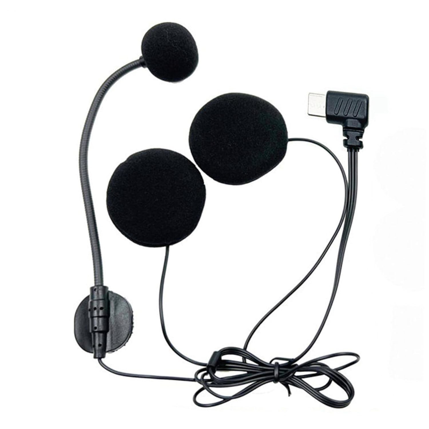 Microfone para Capacete de Moto Tipo C com Buzinas Duplas - Som Claro e Conexão Segura