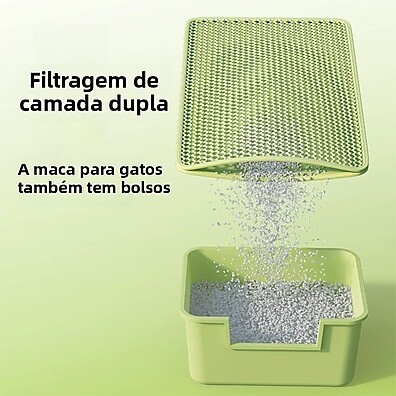 Tapete de Areia Extra Grande para Gatos com Filtro Duplo