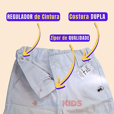 Bermuda Infantil Branca: Conforto Premium e Durabilidade!