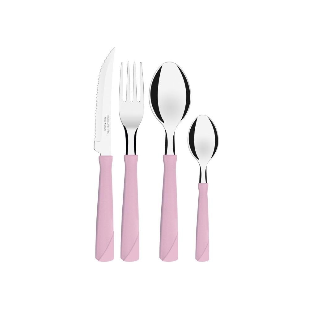 Faqueiro Tramontina New Kolor 24 Peças - Rosa | Design Moderno e Durabilidade