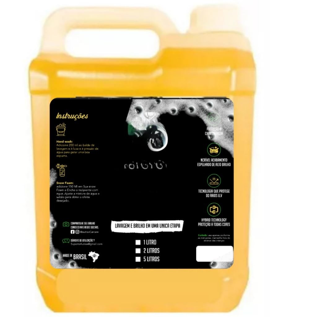 Shampoo Automotivo Cera Carnaúba 5L: Brilho Espelhado e Proteção Duradoura