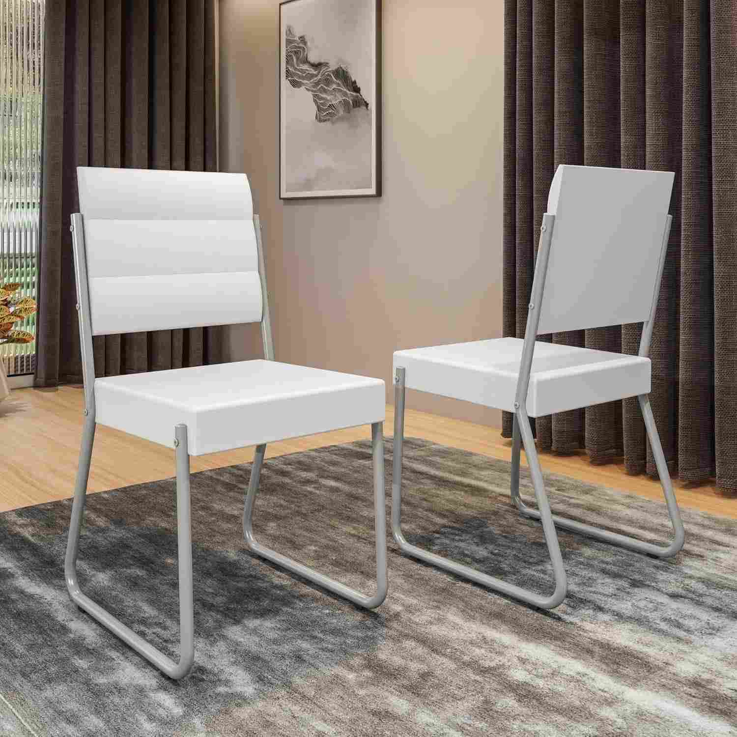 Conjunto com 2 Cadeiras 1736 Carraro Branca - Design Moderno e Conforto Duradouro