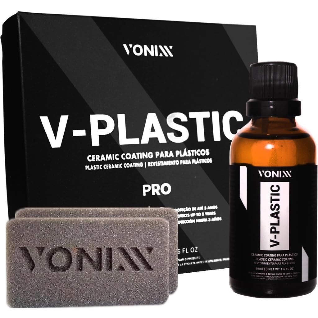 Vitrificador V-Plastic Pro Vonixx 50ml: Proteção e Brilho Duradouro para Plásticos do seu Carro