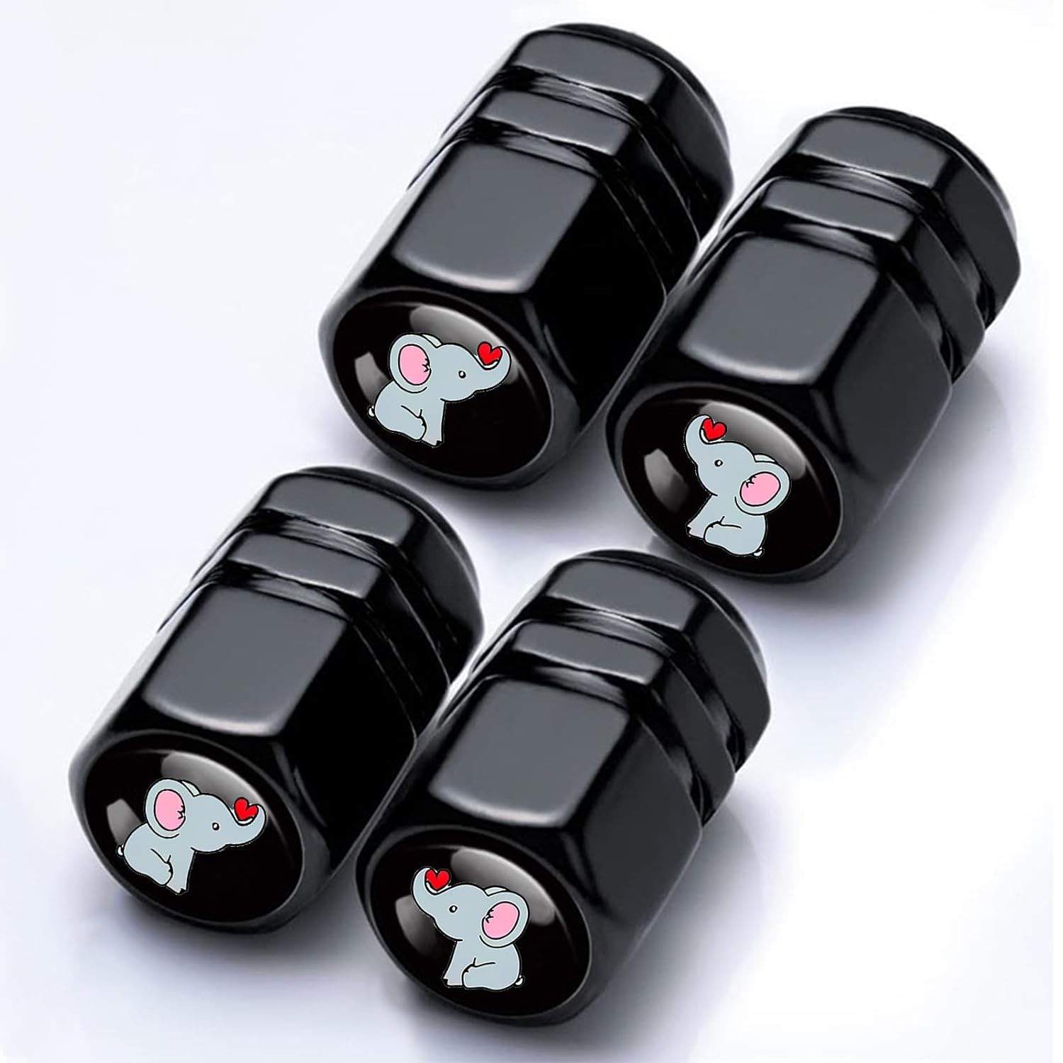 Kit 4 Tampas Válvula Pneu Elefante Alumínio - Acessórios Carro Fofos e Duráveis