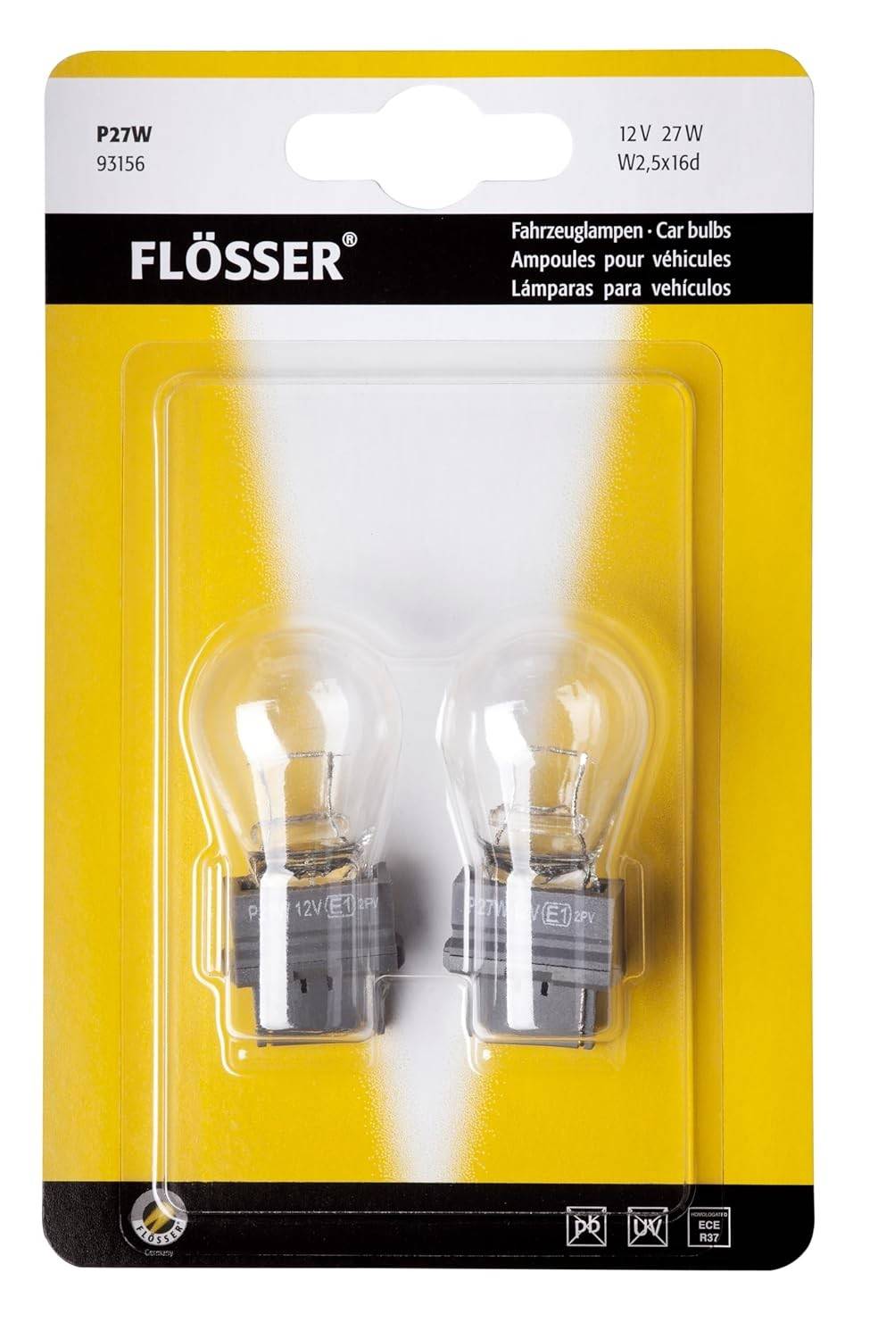 Lâmpada Flosser Incandescente 3156 T25 27W: Sinalização Brilhante e Durável para Motos e Scooters (2 Unidades)