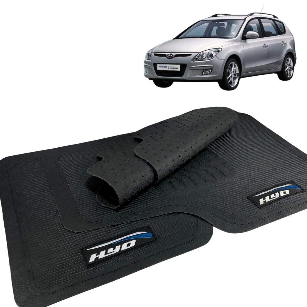 Jogo de Tapetes Borracha Automotivo I30 CW 2011-2012: 5 Peças Premium Bordado Lavável e Durável