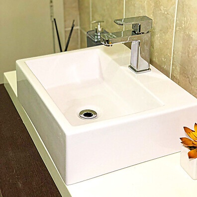 Cuba para Banheiro de Apoio em Mármore Sintético 44x36 cm – Design Moderno e Durável