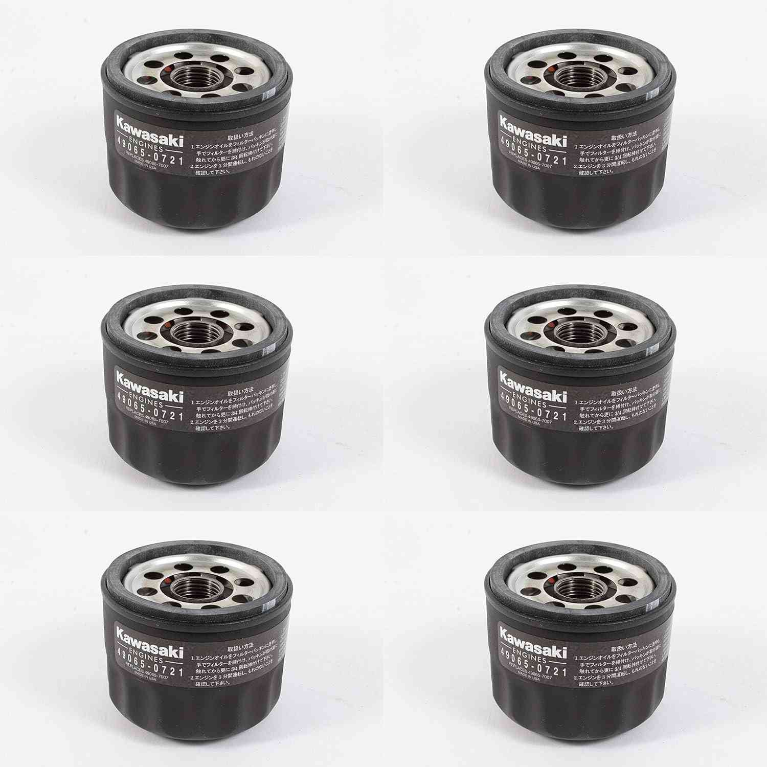 Pacote com 6 Filtros de Óleo Kawasaki Genuíno 49065-0721 - Performance e Durabilidade Garantidas