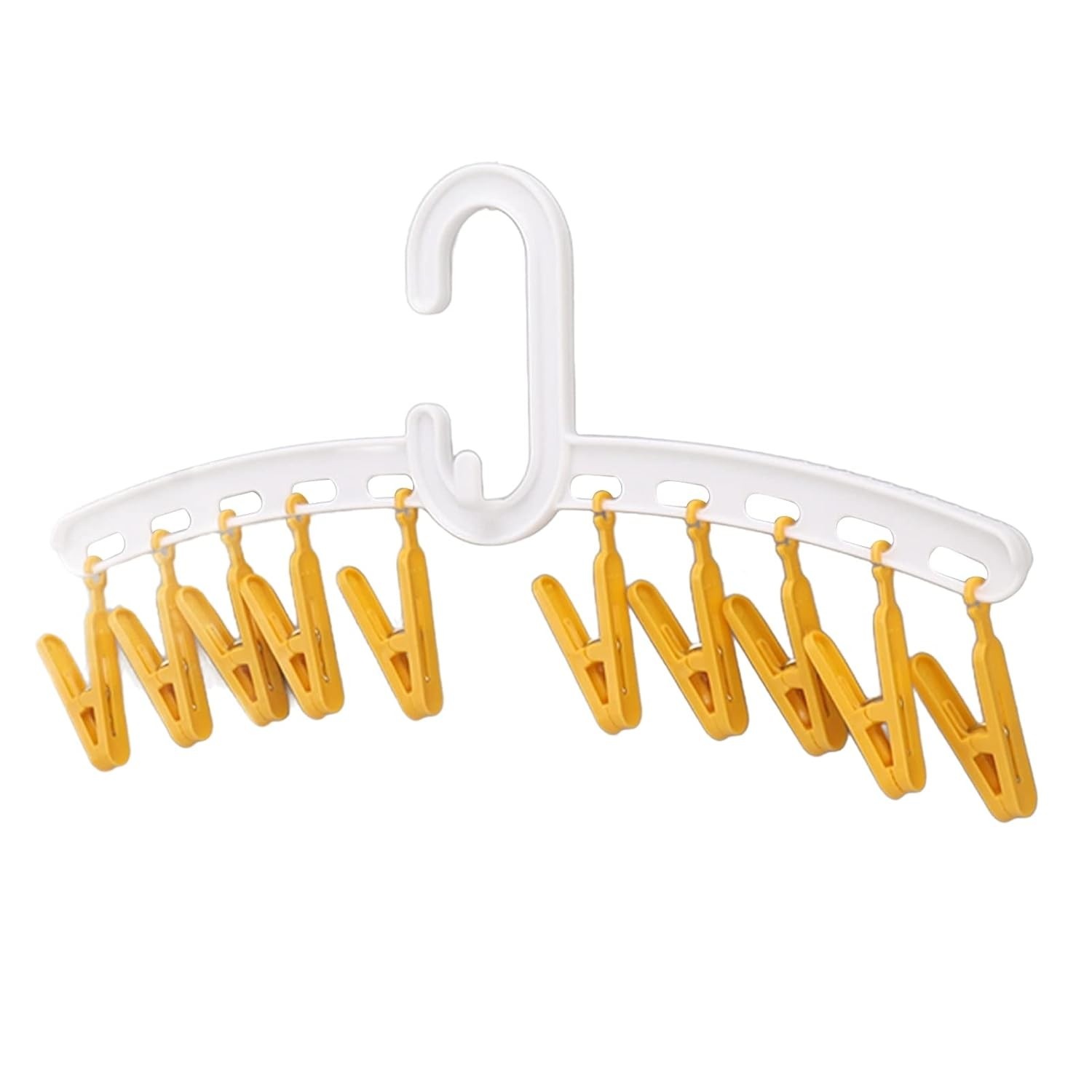 Rack de Secagem de Roupas Portátil com 10 Clipes e Clipes de Meias - Organizador de Lavanderia Compacto e Versátil