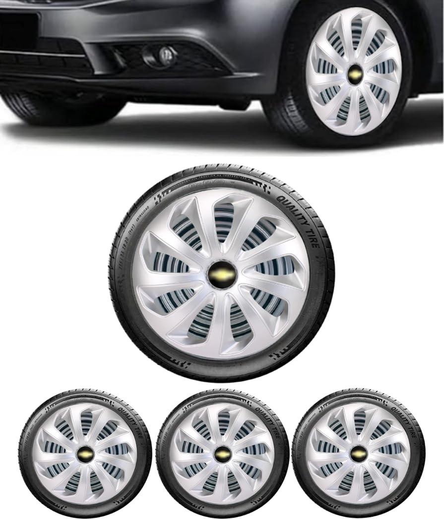 Jogo 4 Calotas Esportivas Velox Aro 15 Prata - Onix, Prisma, Spin e Mais!