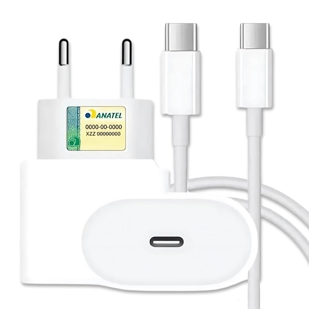 Carregador Turbo 30W USB-C Power Delivery: Carga Ultra Rápida para iPhone 15/16, Android e Mais