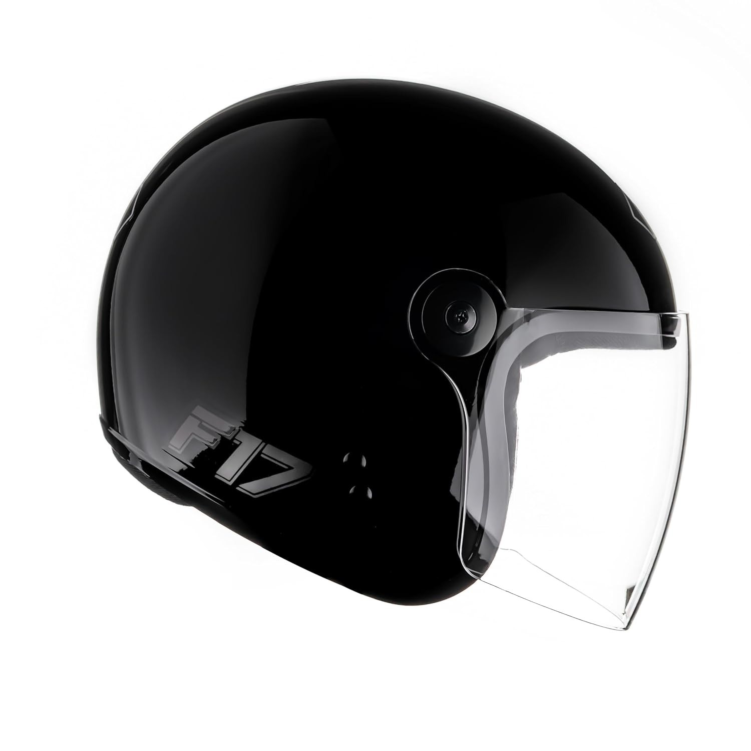 Capacete Moto Aberto Fly F-17 Preto Brilhante: Estilo e Segurança para Todos!