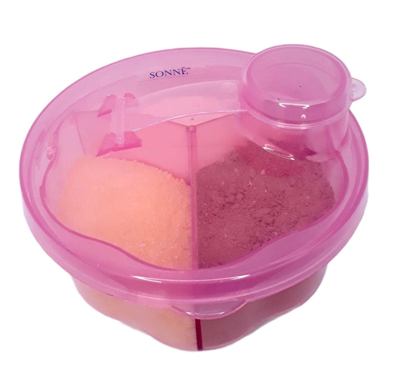 Sonne Porta Leite em Pó com 3 Divisórias - Rosa Hipo | Prático, Seguro e Ideal para Viagens