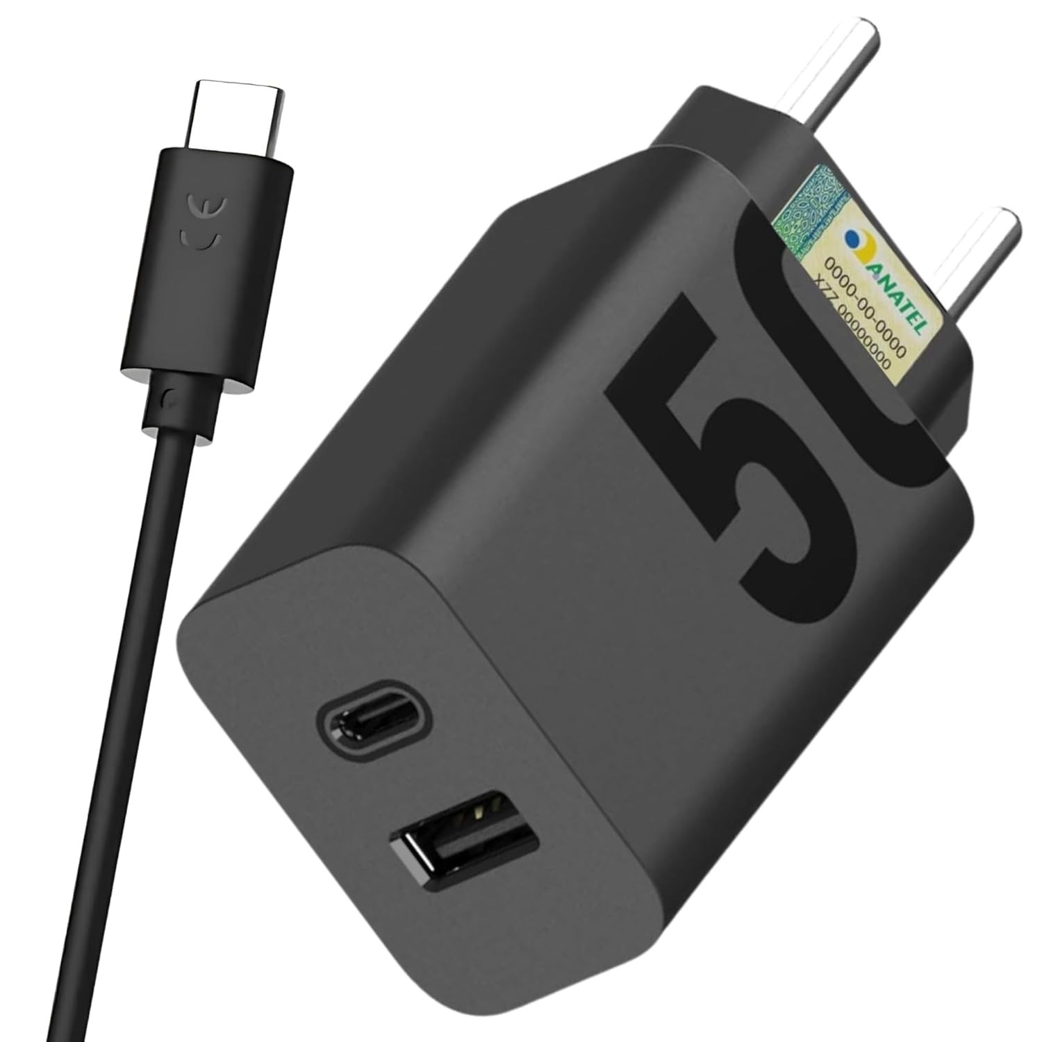 Carregador Turbo 50W USB-C LAGUS IMP.: Potência Máxima para iPhone 15, Samsung e Mais!