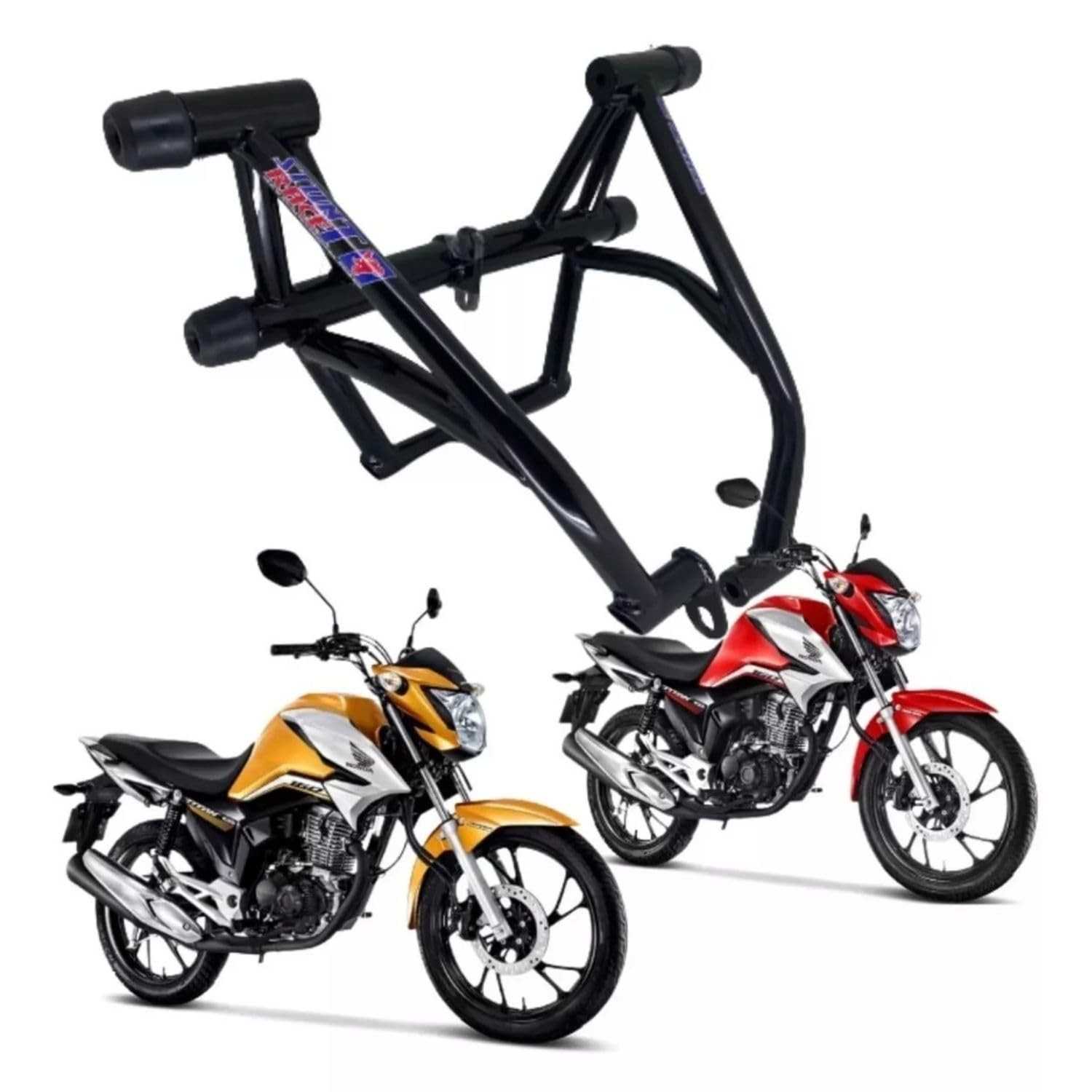 Protetor de Motor Stunt Race para Honda Titan 160 Fan, Cargo e Start (Preto Brilho)