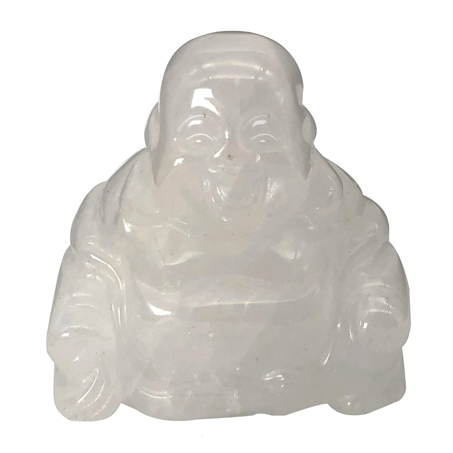 Estátua de Buda Maitreya em Quartzo de Rocha - Esculpida à Mão para Cura e Equilíbrio Energético