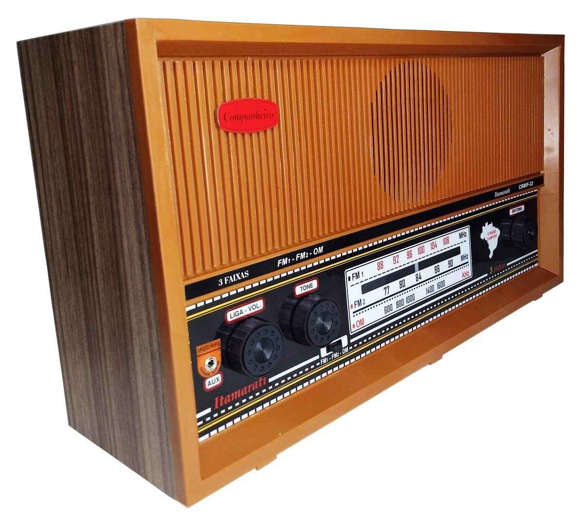 Rádio Vintage Itamarati 3 Faixas com Auxiliar - Estilo Retrô e Som de Qualidade