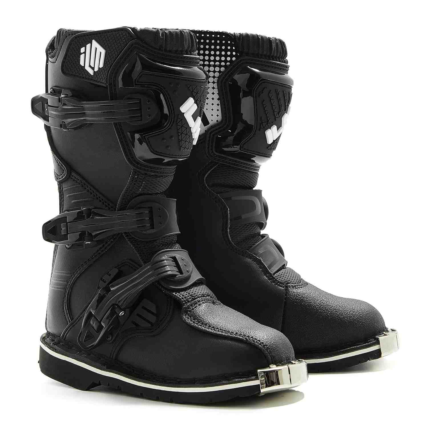 ILM Botas De Motocicleta Para Crianças E Jovens Para Meninos E Meninas, À Prova D'Água, Atv, Motorcross, Dirt Blike, Botas De Motociclista, Modelo Mx3K (Preto, 2)