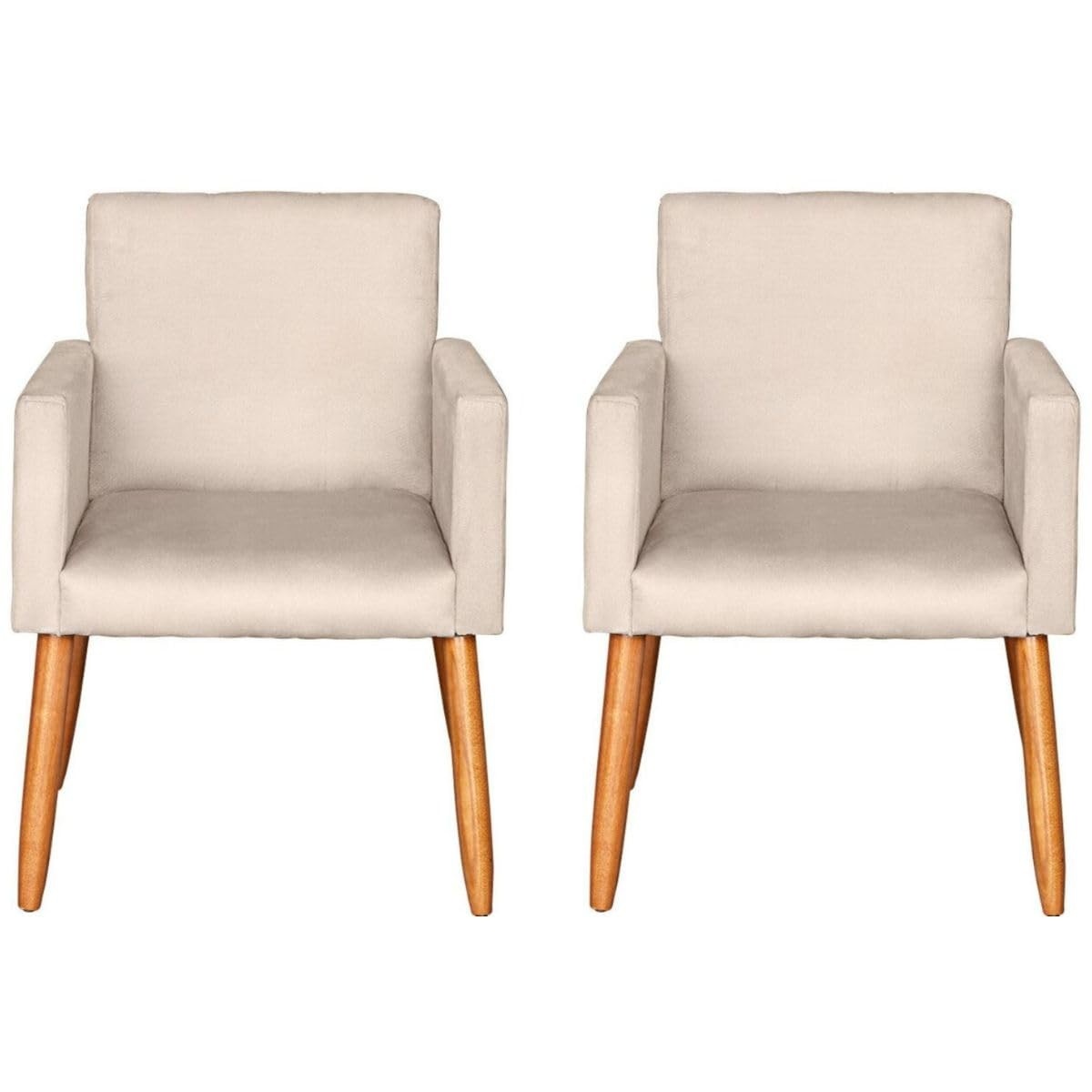 Kit 2 Poltronas Bege Capitonê Modernas | Conforto e Estilo para Sala, Escritório e Recepção