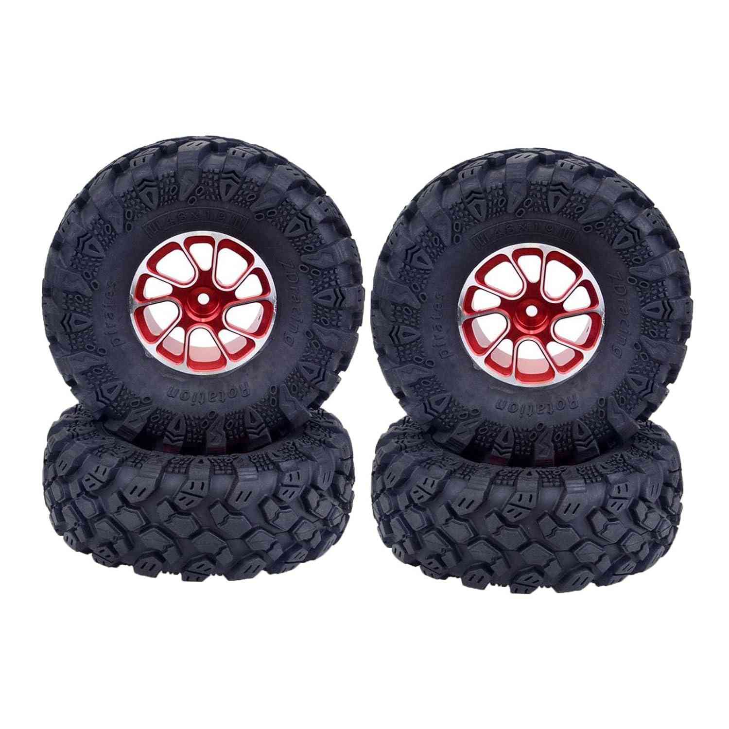 Pneus Off-Road 120mm para Carros de Esteira 1/10 - Aderência e Estabilidade Máximas (Vermelho)