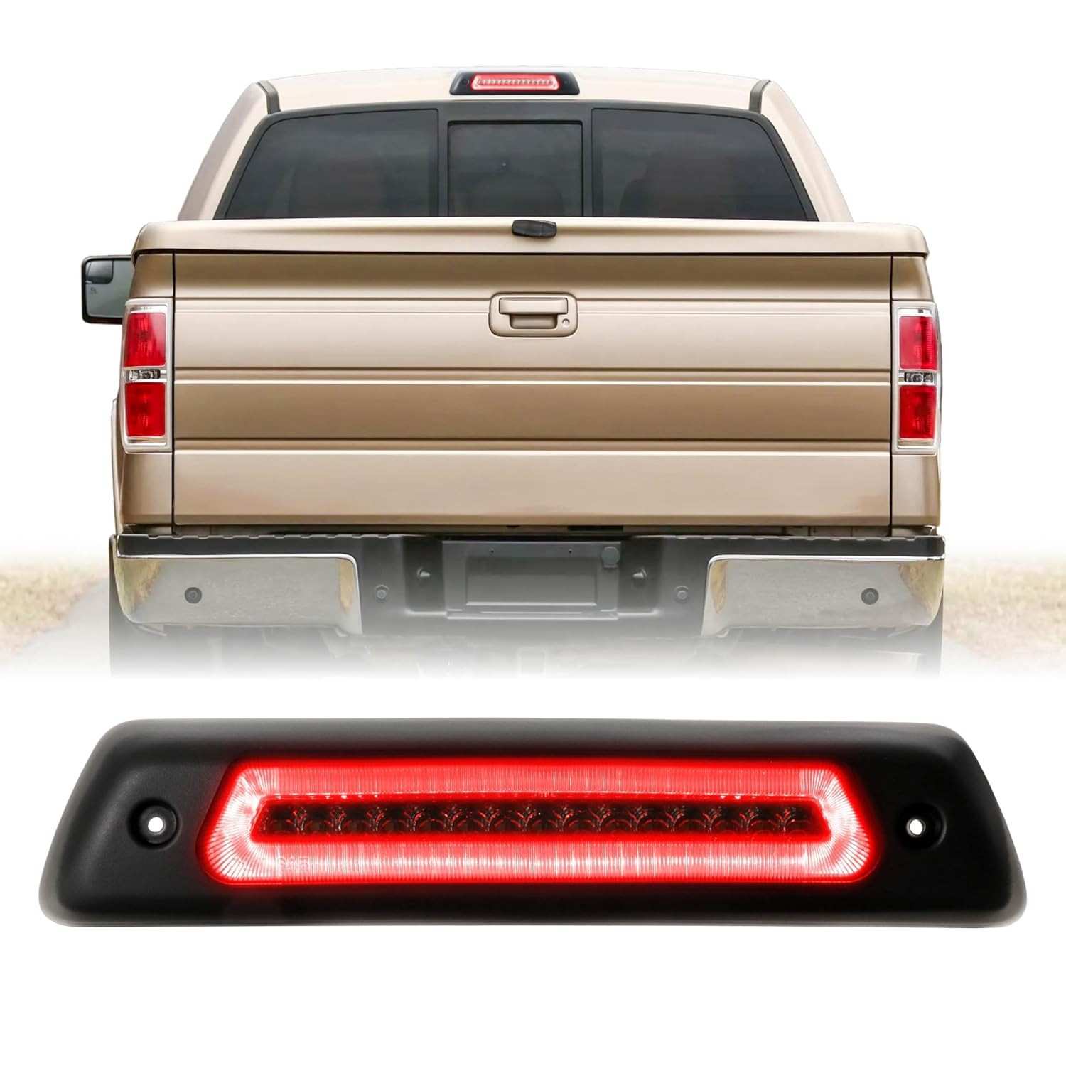Terceira Luz de Freio LED Fume para Ford F-150 2009-2014 | Upgrade Estiloso e Seguro