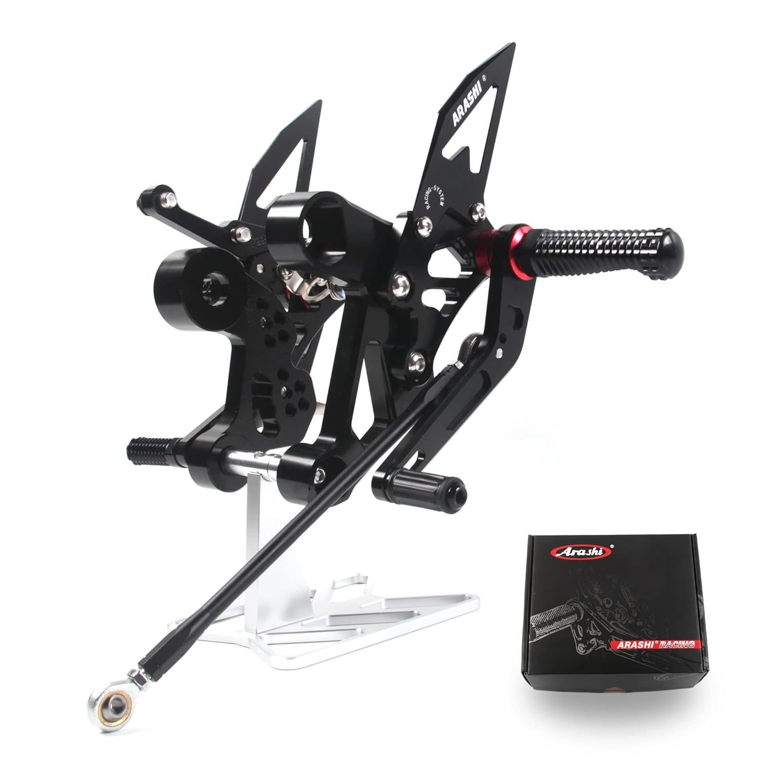 Pedaleiras Traseiras Ajustáveis Arashi 2.0 para Yamaha MT09, FZ09, FJ09 e XSR900 - Preto