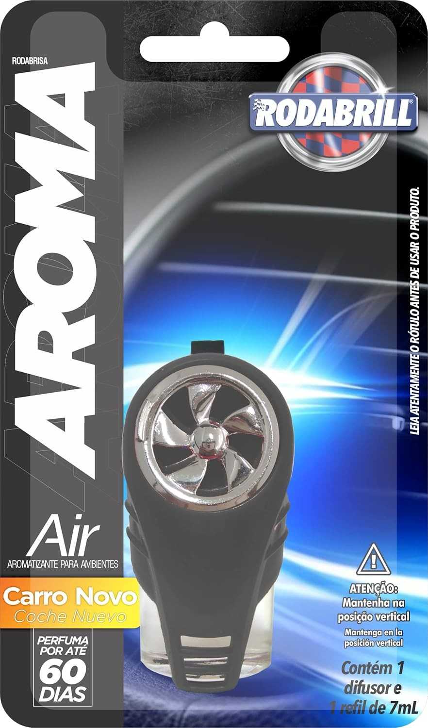 Difusor de Ar Rodabrisa Air Carro Novo - Perfume Duradouro e Elegância Rodabrill