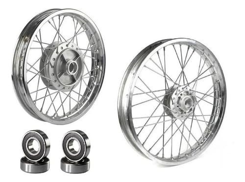 Par de Aros de Roda 4mm Reforçados para Honda CG Fan/Titan 150 com Freio a Disco e Rolamentos