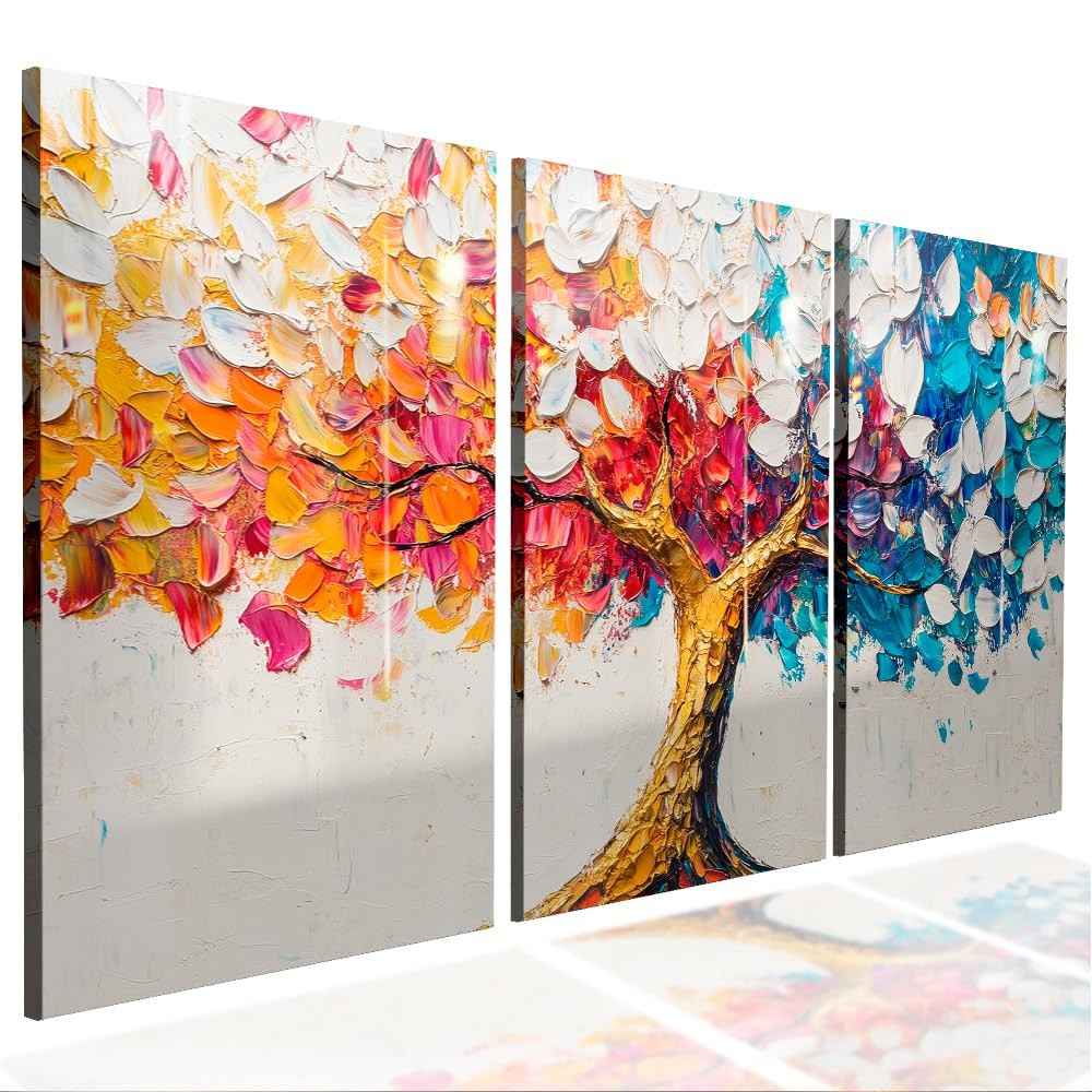 Kit 3 Quadros Decorativos Borboleta Gold Blue 60x40cm - Design Moderno para Sala e Quarto