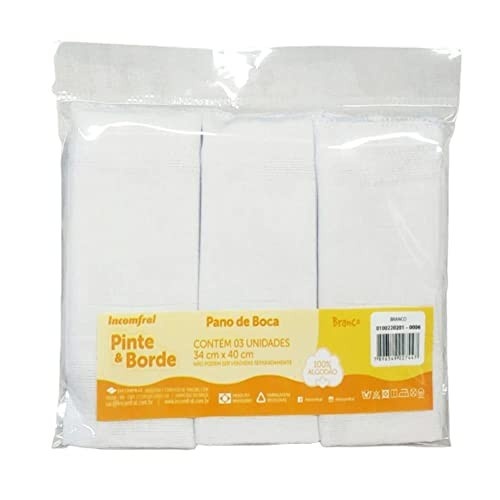 Pano de Boca Pinte e Borde 3 Unidades - Toalhas de Boca Decorativas para Cozinha