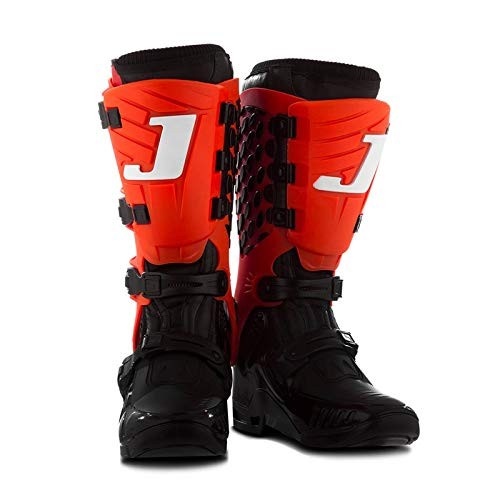 Bota Motocross Articulada Jett Hi-Vis Preta/Vermelha - Segurança e Conforto para Pilotos