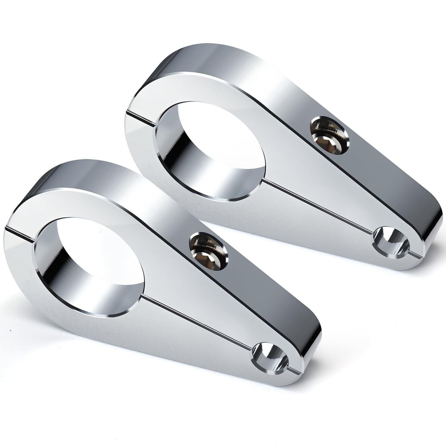 MoKitDora Braçadeiras Cromadas 2,5cm para Cabos de Acelerador e Embreagem Harley | Clipes de Freio Universais