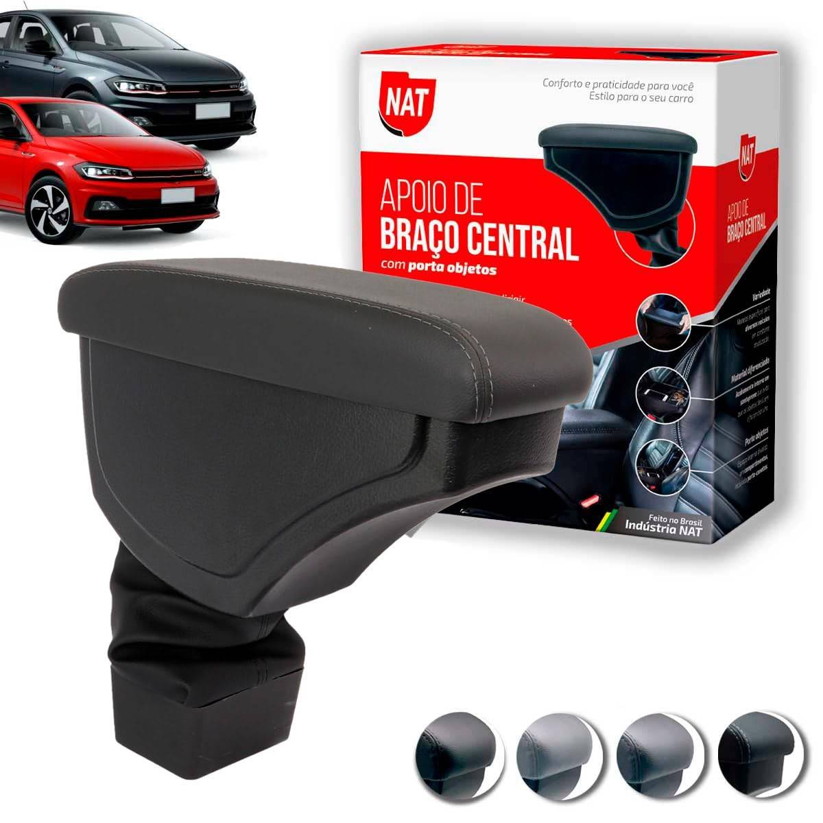 Apoio de Braço Grafite para VW Polo e Virtus (2018-2021) - Conforto e Estilo