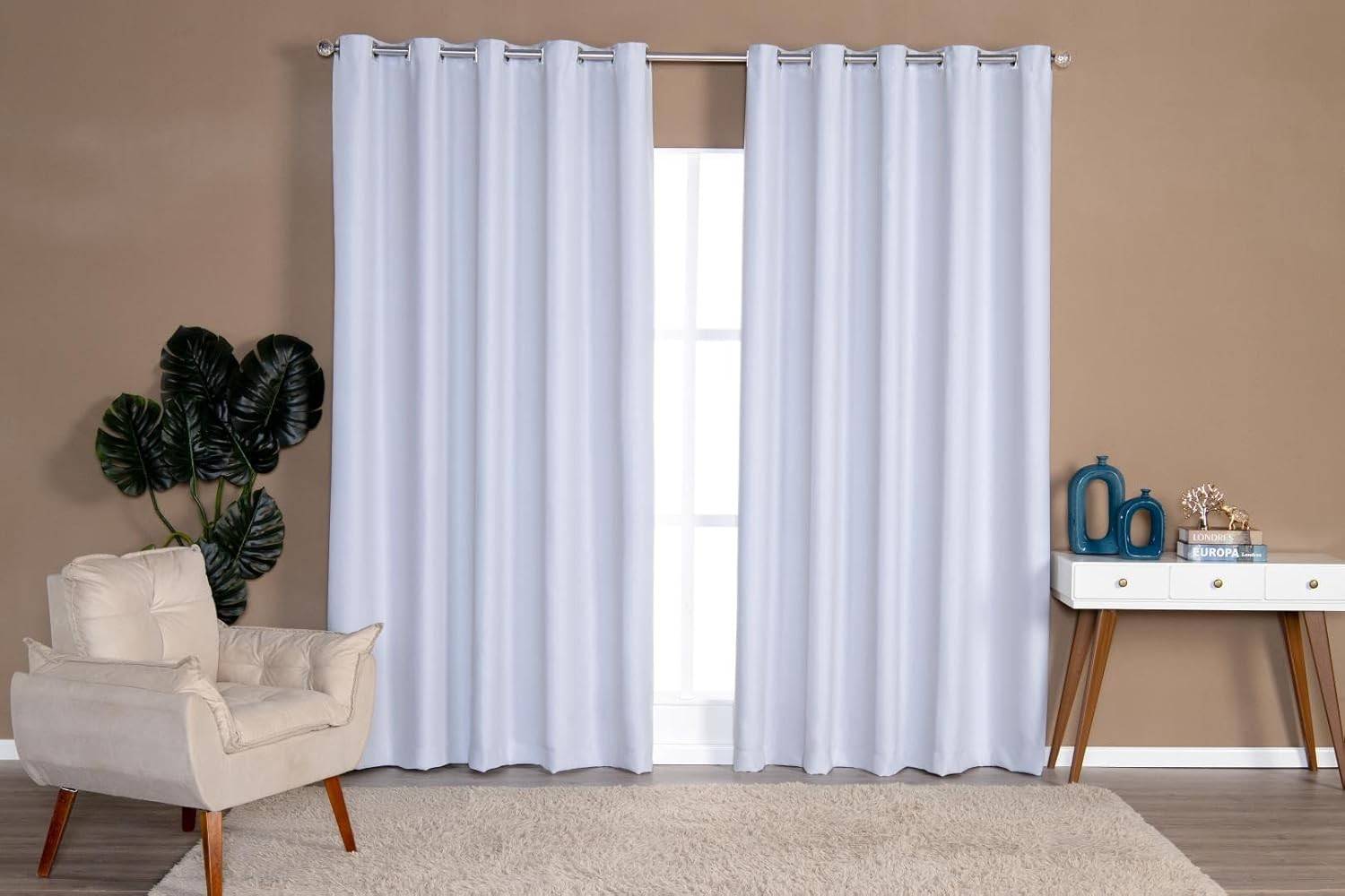 Cortina Blackout Premium 2,50m x 2,20m Branco – Bloqueio Total de Luz para Quarto e Sala