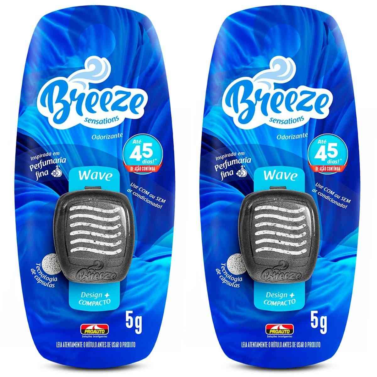 KIT 2 Cheirinhos Pro Auto Breeze Sensations Wave: Aroma Fresco e Duradouro no Seu Carro