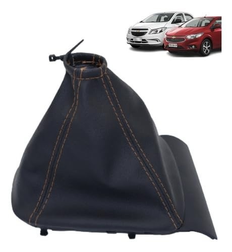 Coifa de Câmbio Onix e Prisma 2013-2019 Preto com Detalhe Laranja - Acabamento Premium