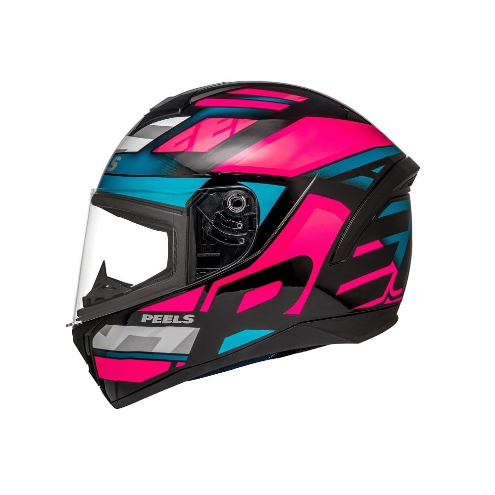 Capacete Peels Spike II MX2 Preto e Rosa Brilhante - Segurança e Estilo para Sua Aventura