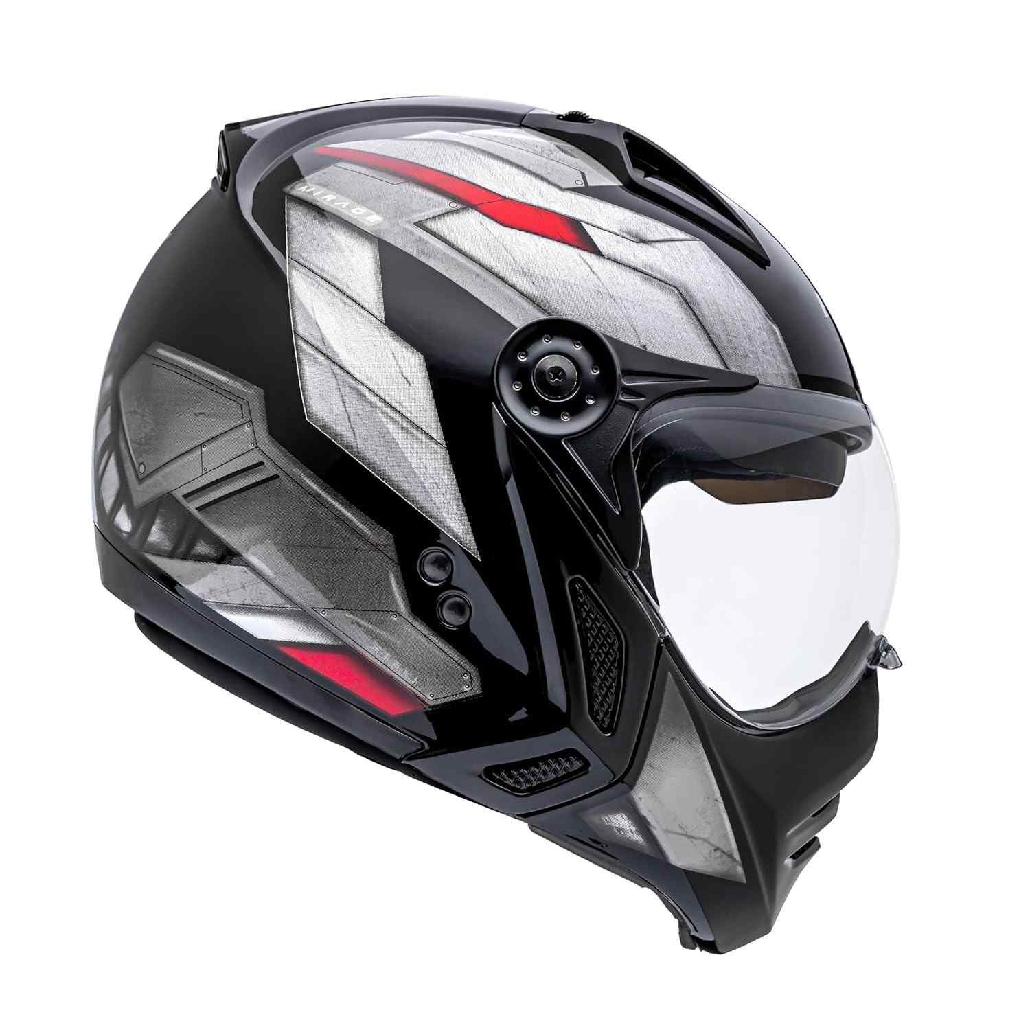 Capacete Aberto Peels Mirage Steel Preto/Vermelho: Conforto, Segurança e Estilo com Queixeira Removível e Óculos Solar