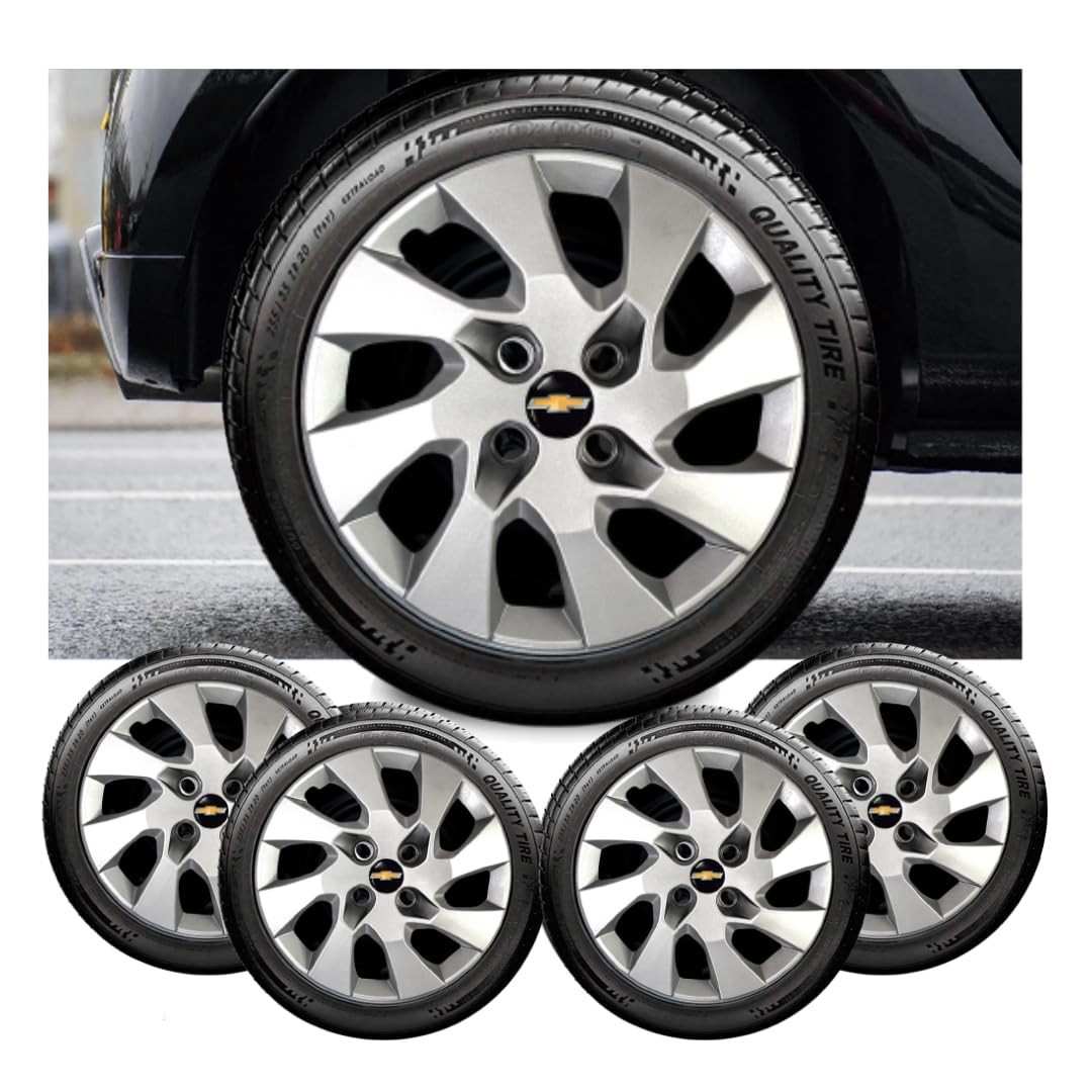 Jogo 4 Calotas Aro 14 Prata - Onix e Prisma: Estilo e Proteção para Seu Carro!