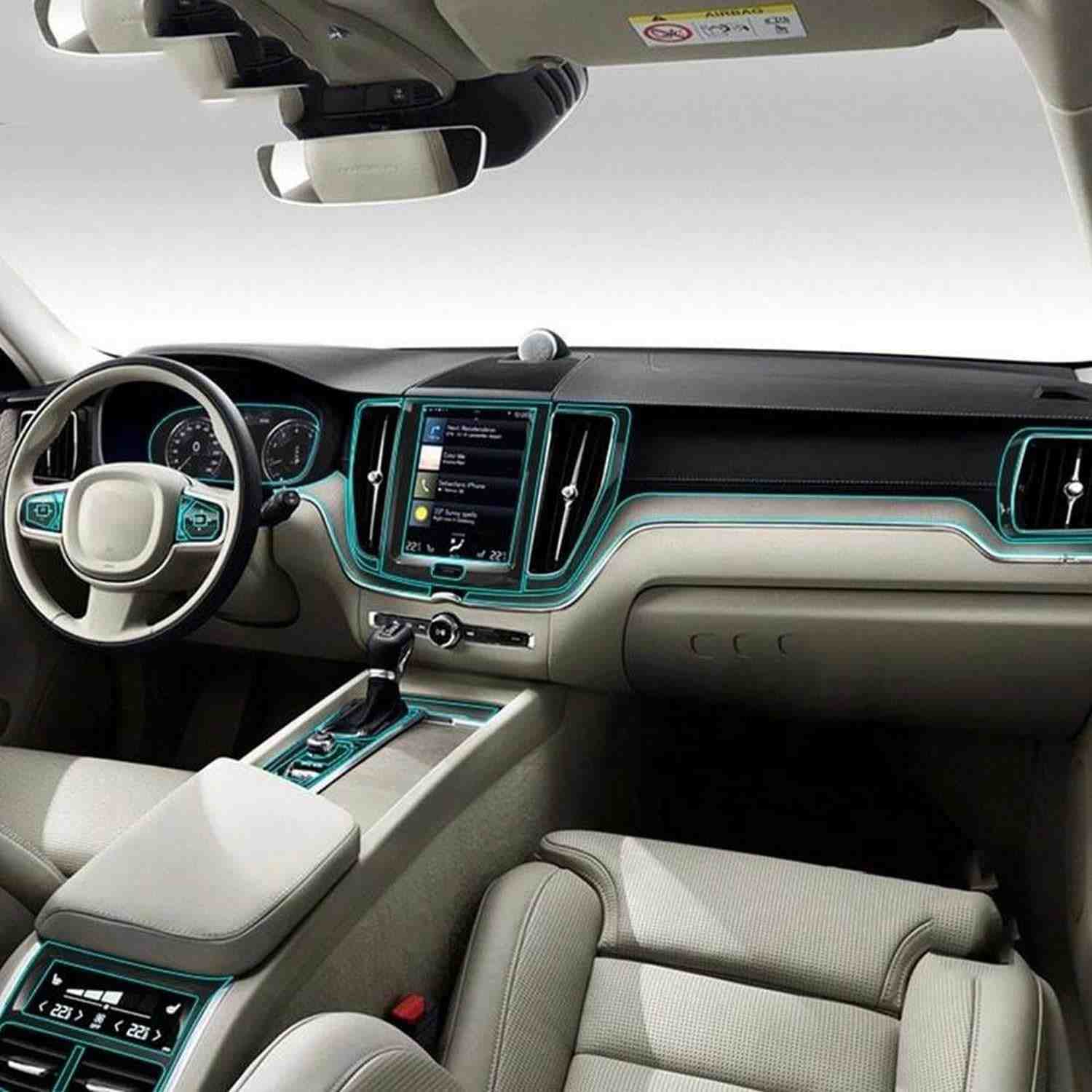 Película TPU Transparente para Console Central e Tela de Navegação Volvo XC60 (2018-2025) - Proteção HD e Durabilidade