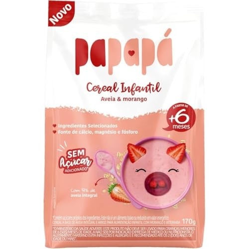 Cereal Infantil de Aveia e Morango 170g - Papapá
