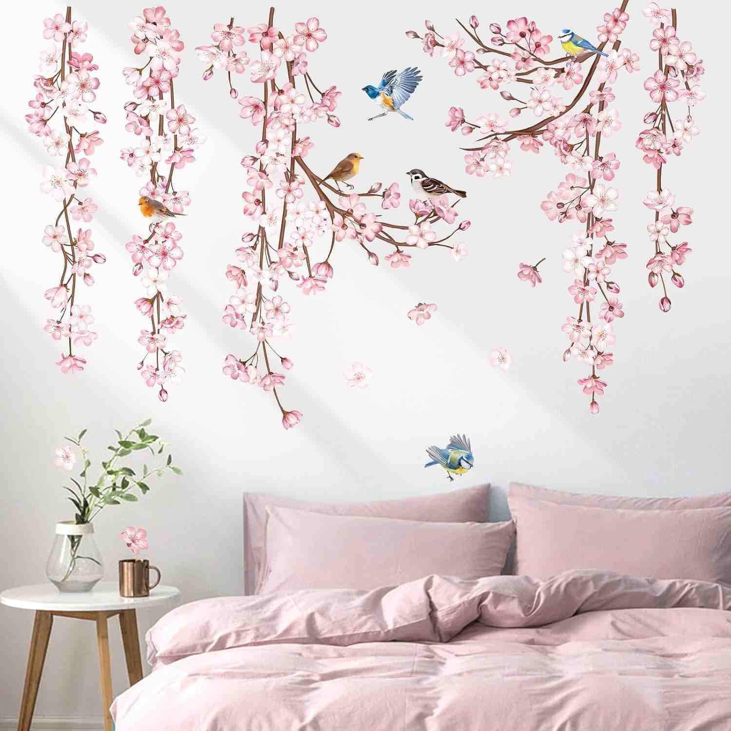 Decalques de Parede Flor de Cerejeira - Adesivos Decorativos para Sala, Quarto e Escritório