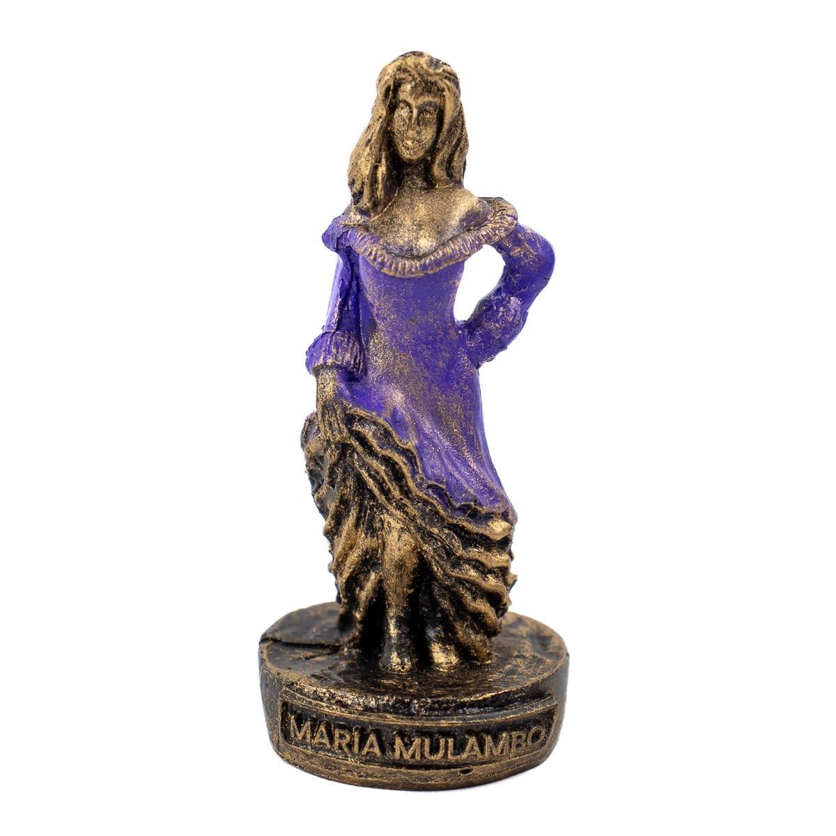Escultura Maria Mulambo Roxa Vintage em Resina - 10 cm | Decoração Elegante e Artesanal
