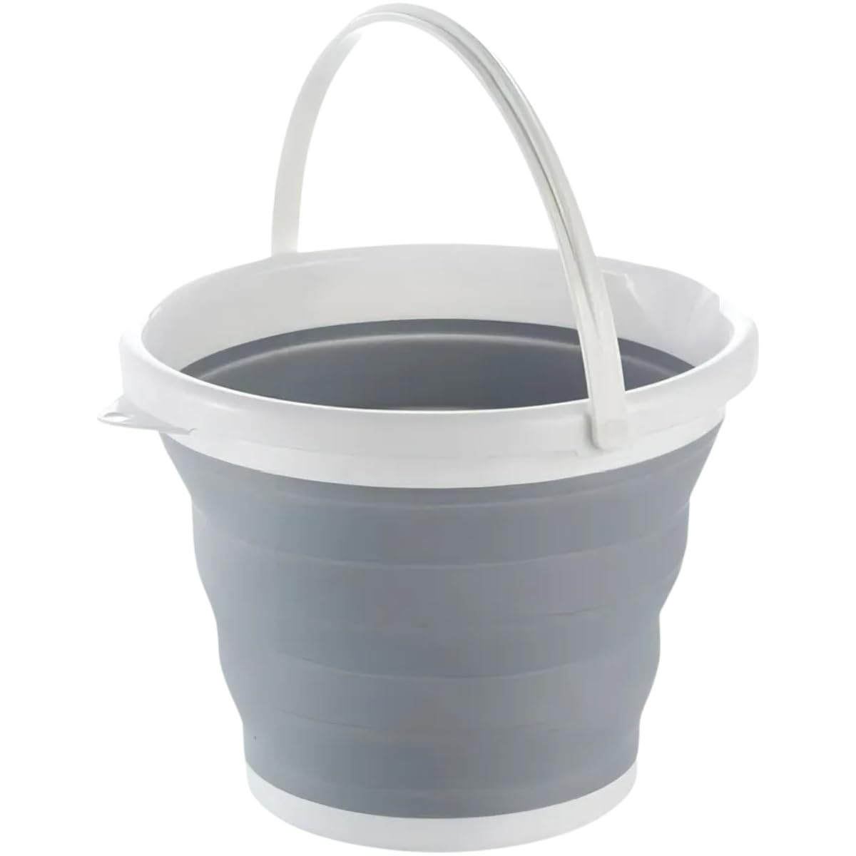 Balde Dobrável Retrátil 5L em Silicone com Alça - Portátil e Resistente para Limpeza, Viagens e Camping