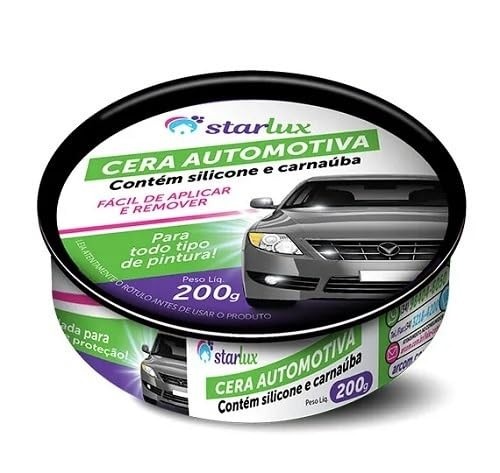 Cera Automotiva Premium com Silicone e Carnaúba - Brilho Intenso e Proteção Duradoura (200g)