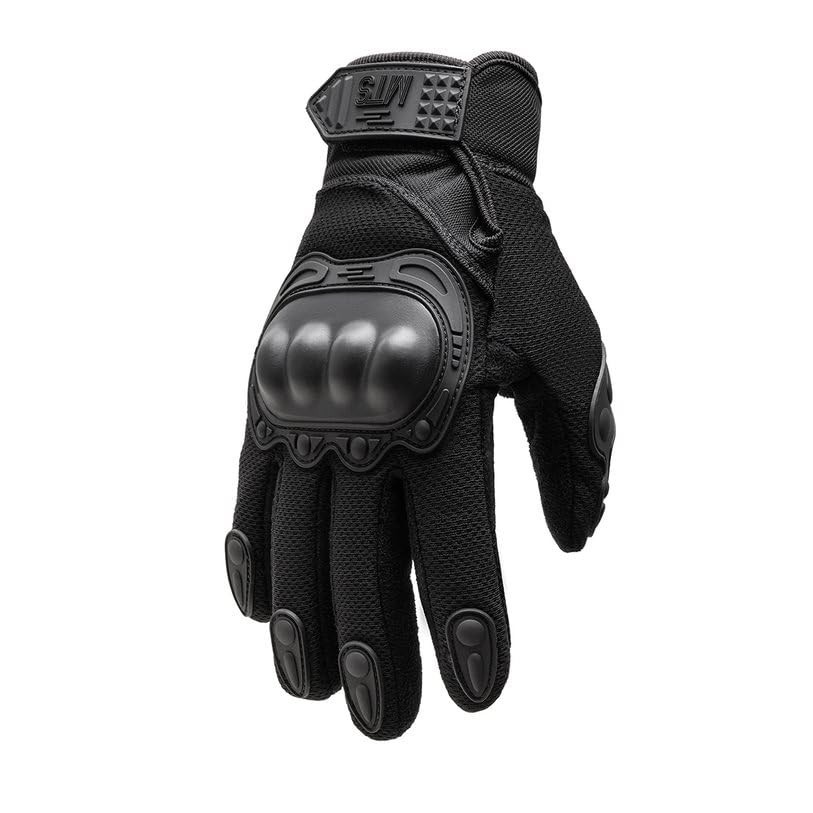 Luva de Motociclista Preta com Proteção Reforçada e Grip Superior