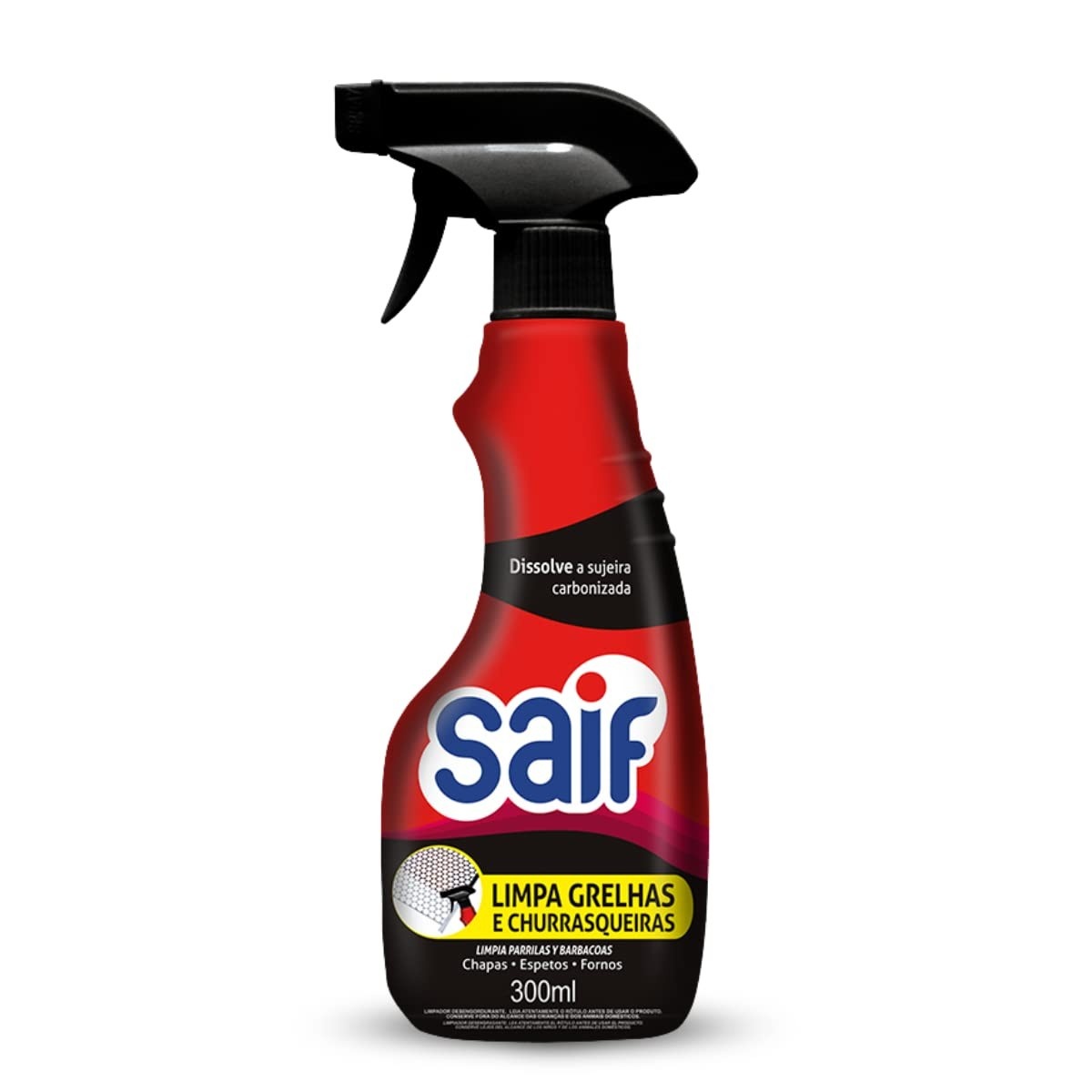 Limpa Grelhas e Churrasqueiras Saif 300ml - Dissolve Sujeira Carbonizada com Potência