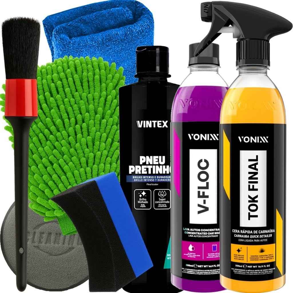 Kit Completo Detalhamento Automotivo Vonixx & Vintex: Brilho Impecável e Proteção Duradoura
