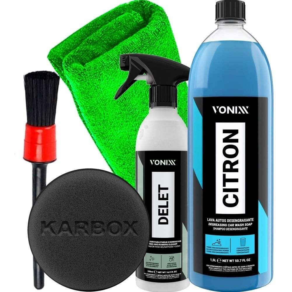 Kit Completo Vonixx & Karbox: Limpeza Profissional e Brilho Impecável para Seu Carro